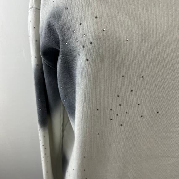 Off-White MAIN LABEL C/O Virgil Abloh Spray Bling Crystal Cotton Sweatshirt M - Picture 6 of 9